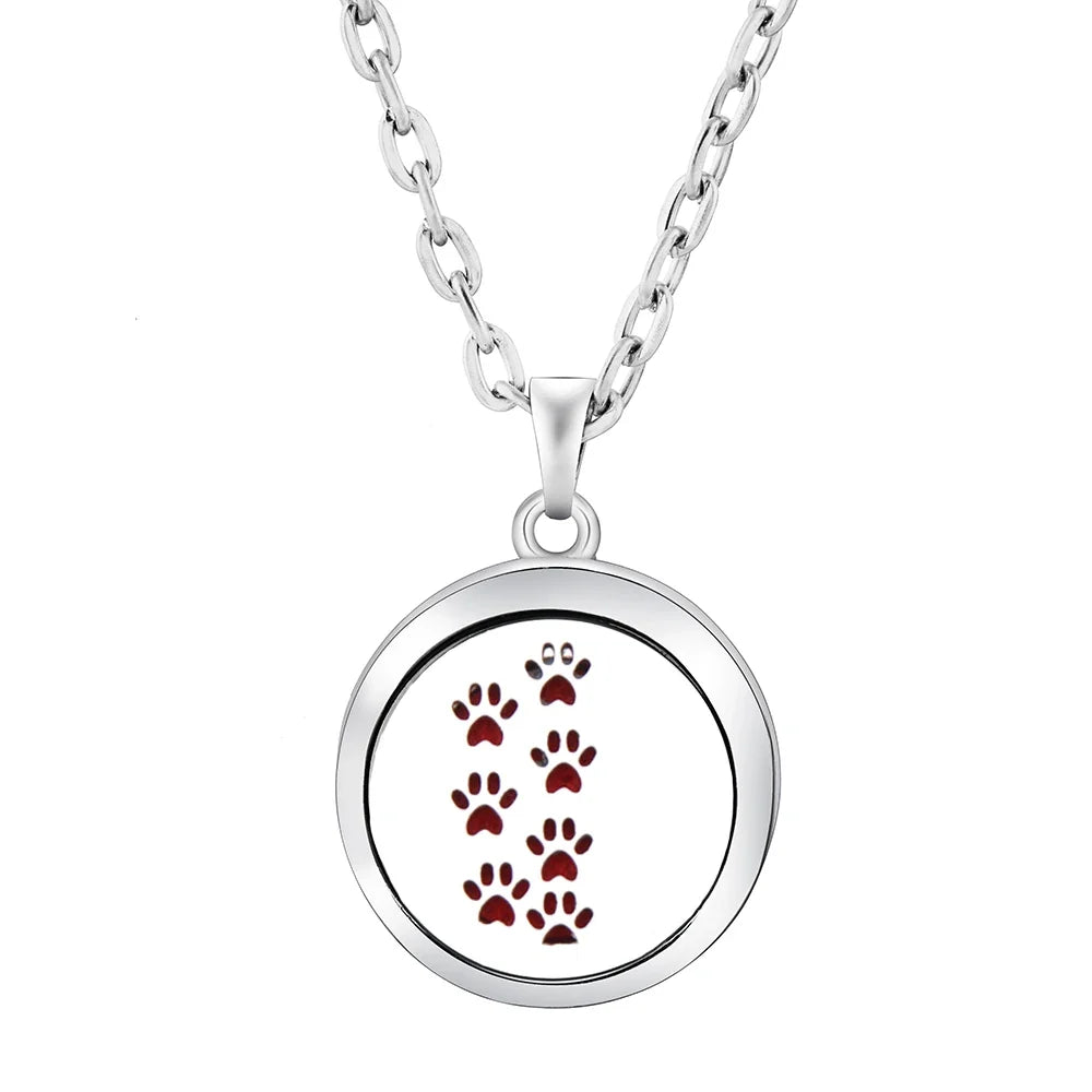 Heart-Shaped Aromatherapy Essential Oil Diffuser Necklace | Stainless Steel Dragonfly Perfume Locket