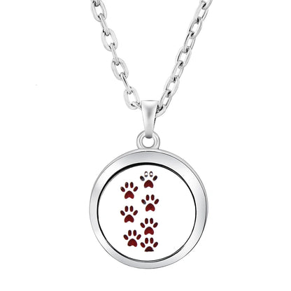 Heart-Shaped Aromatherapy Essential Oil Diffuser Necklace | Stainless Steel Dragonfly Perfume Locket