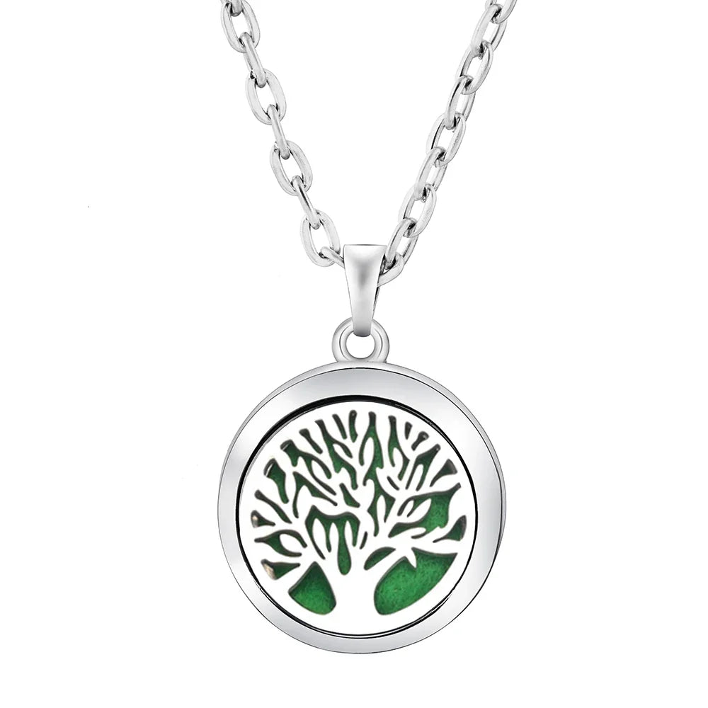 Heart-Shaped Aromatherapy Essential Oil Diffuser Necklace | Stainless Steel Dragonfly Perfume Locket