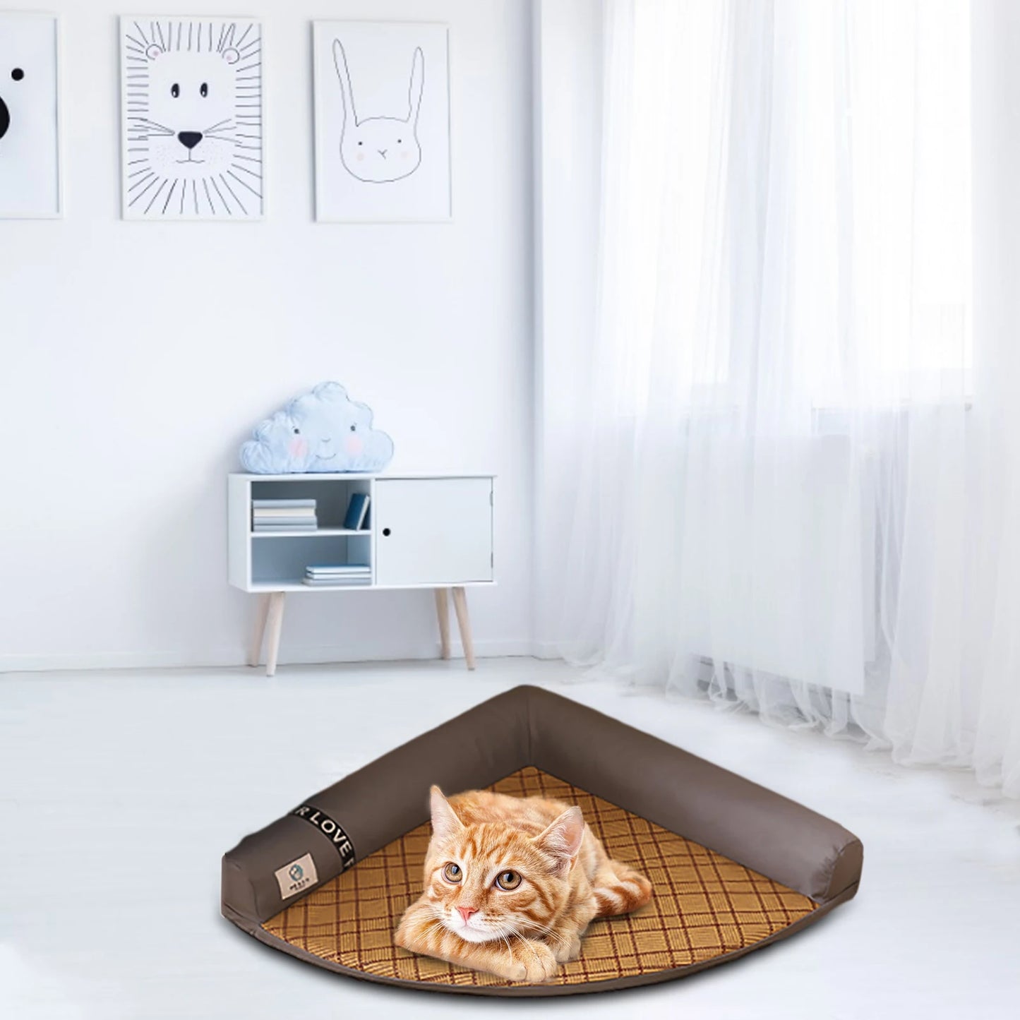 New Pet Summer Sleeping Mat Detachable Washable Pet Sleeping Bed Dog Cat Corner Cool Nest Kennel Summer Cooling Blanket