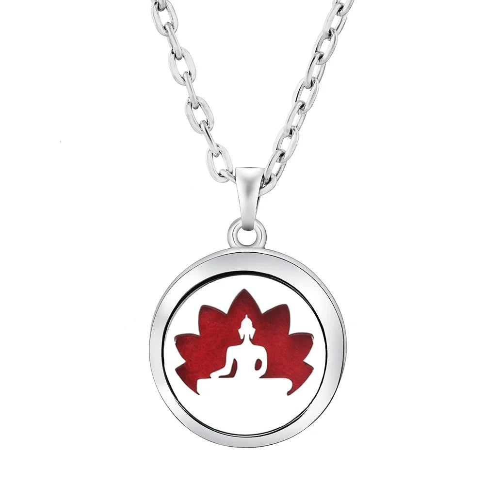 Heart-Shaped Aromatherapy Essential Oil Diffuser Necklace | Stainless Steel Dragonfly Perfume Locket