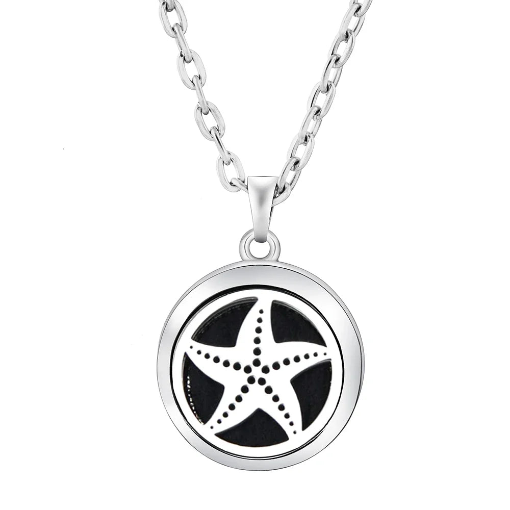 Heart-Shaped Aromatherapy Essential Oil Diffuser Necklace | Stainless Steel Dragonfly Perfume Locket