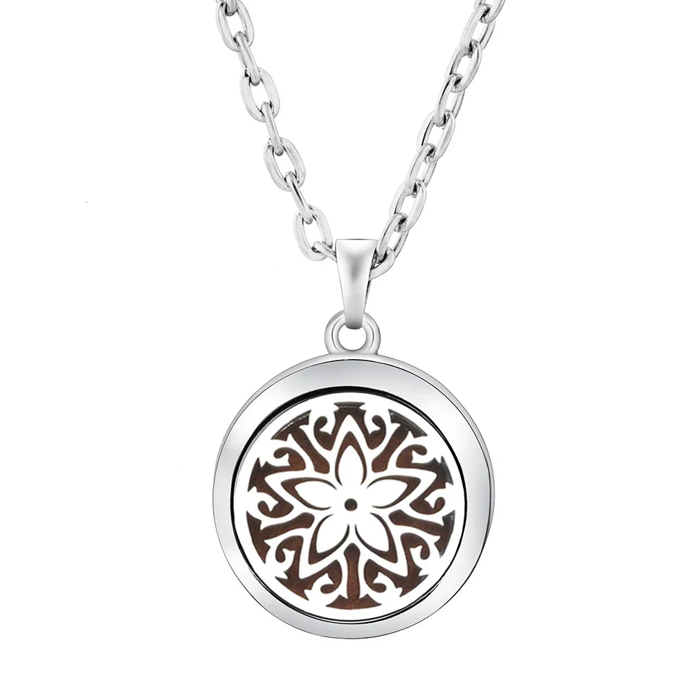 Heart-Shaped Aromatherapy Essential Oil Diffuser Necklace | Stainless Steel Dragonfly Perfume Locket