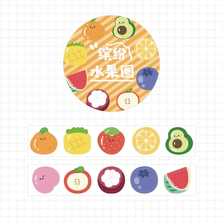 Kawaii Cartoon Washi Tape Stickers | 100pcs Roll Decorative Adhesive Masking Tape for Scrapbooking and DIY Stationery