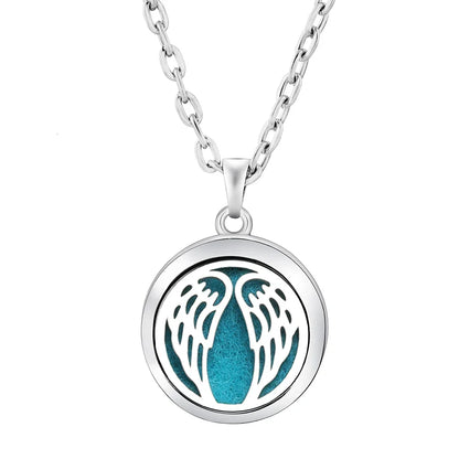 Heart-Shaped Aromatherapy Essential Oil Diffuser Necklace | Stainless Steel Dragonfly Perfume Locket