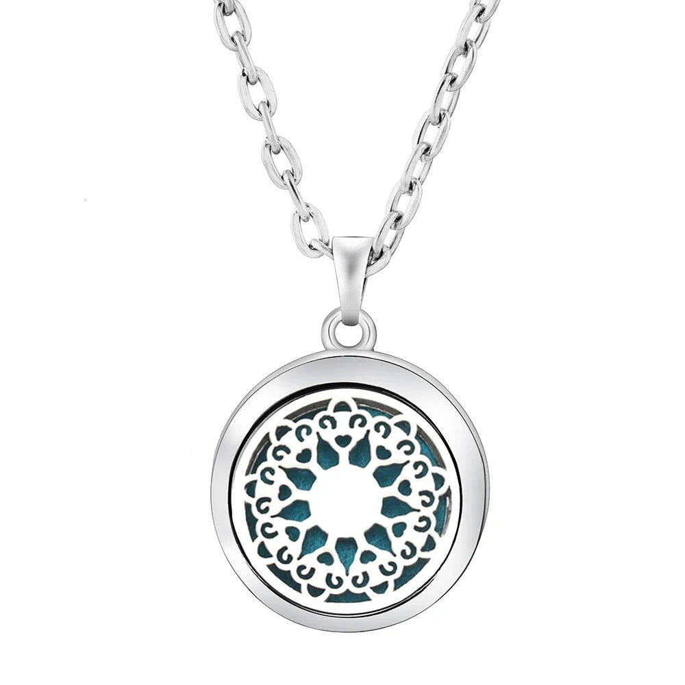 Heart-Shaped Aromatherapy Essential Oil Diffuser Necklace | Stainless Steel Dragonfly Perfume Locket