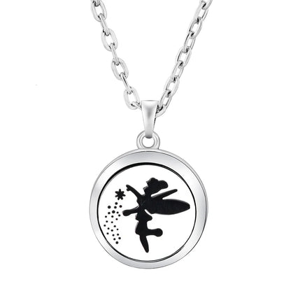 Heart-Shaped Aromatherapy Essential Oil Diffuser Necklace | Stainless Steel Dragonfly Perfume Locket