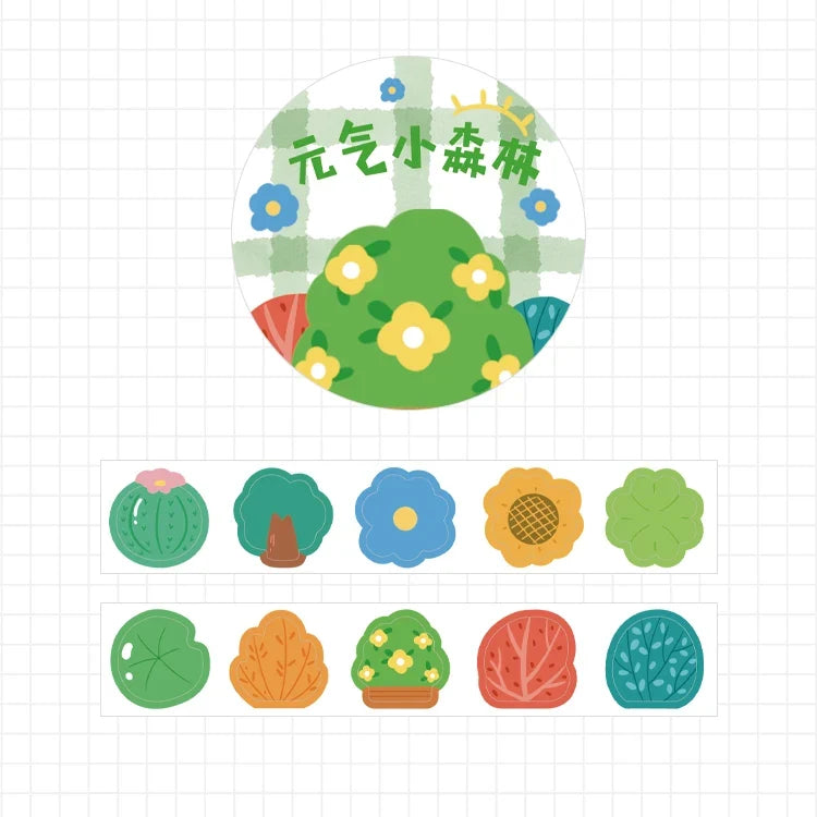 Kawaii Cartoon Washi Tape Stickers | 100pcs Roll Decorative Adhesive Masking Tape for Scrapbooking and DIY Stationery