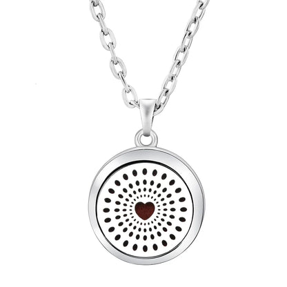 Heart-Shaped Aromatherapy Essential Oil Diffuser Necklace | Stainless Steel Dragonfly Perfume Locket