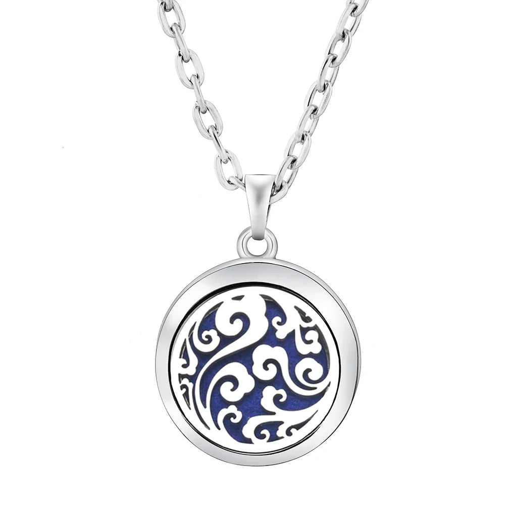 Heart-Shaped Aromatherapy Essential Oil Diffuser Necklace | Stainless Steel Dragonfly Perfume Locket