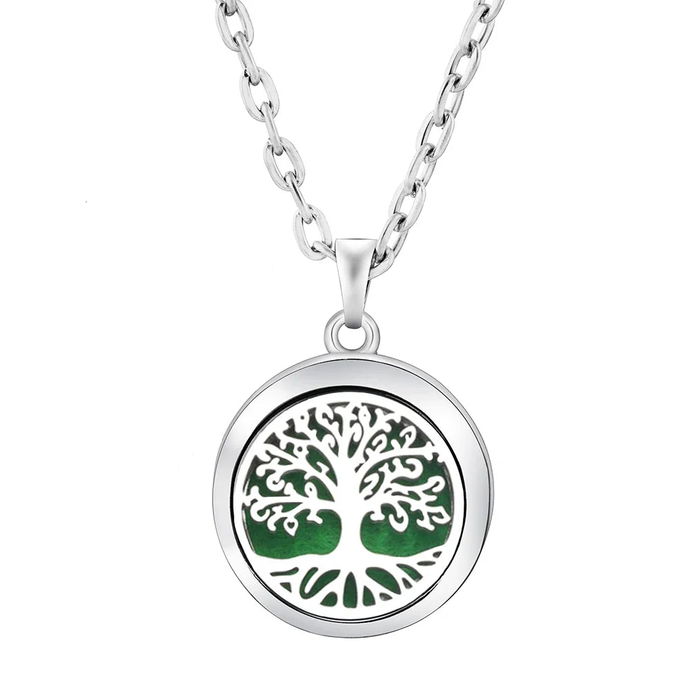Heart-Shaped Aromatherapy Essential Oil Diffuser Necklace | Stainless Steel Dragonfly Perfume Locket