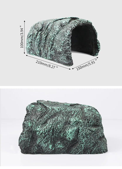 Resin Hides Cave Pet Hiding Spot Turtles Rock Hideout House Pet Hiding Spot Habitat Terrariums Landscaping for Lizard Snakes