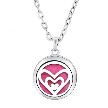 Heart-Shaped Aromatherapy Essential Oil Diffuser Necklace | Stainless Steel Dragonfly Perfume Locket