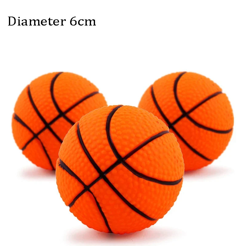 Squeaky Pet Dog Ball Toy for Small Dogs | Interactive Rubber Chew Toy