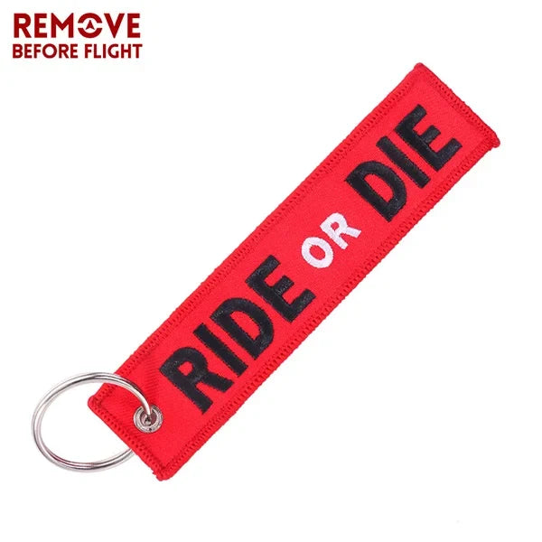 Motorcycle Keychain with Embroidery | Real Men Like Curves Keyring