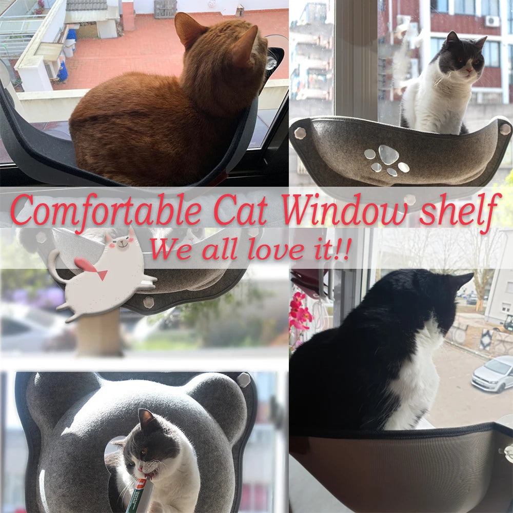 Pet Hammock Beds Cat Window Felt Bed Suction Cat Rest Shelf House cat lounger Ferret Pet Bed Warm Soft and Comfortable BD0150