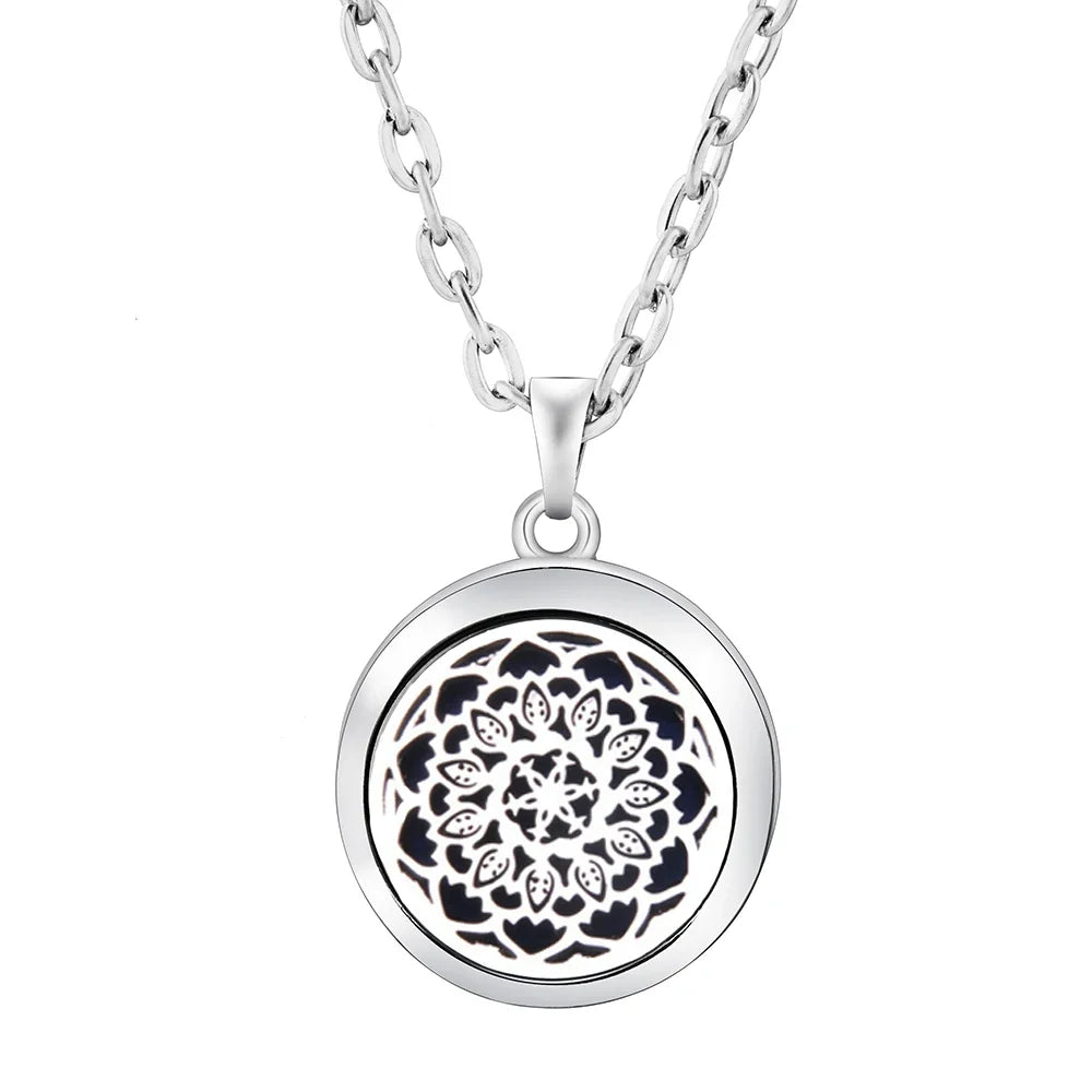 Heart-Shaped Aromatherapy Essential Oil Diffuser Necklace | Stainless Steel Dragonfly Perfume Locket