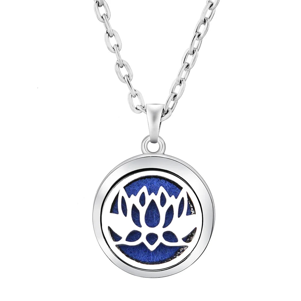 Heart-Shaped Aromatherapy Essential Oil Diffuser Necklace | Stainless Steel Dragonfly Perfume Locket