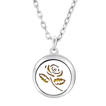 Heart-Shaped Aromatherapy Essential Oil Diffuser Necklace | Stainless Steel Dragonfly Perfume Locket