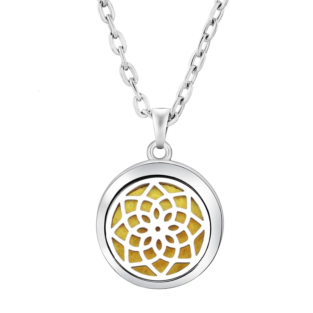 Heart-Shaped Aromatherapy Essential Oil Diffuser Necklace | Stainless Steel Dragonfly Perfume Locket