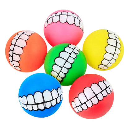 Squeaky Pet Dog Ball Toy for Small Dogs | Interactive Rubber Chew Toy