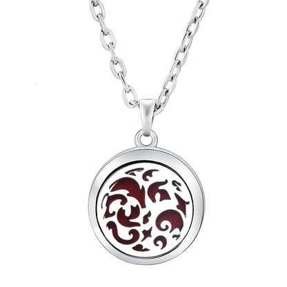 Heart-Shaped Aromatherapy Essential Oil Diffuser Necklace | Stainless Steel Dragonfly Perfume Locket