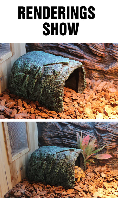 Resin Hides Cave Pet Hiding Spot Turtles Rock Hideout House Pet Hiding Spot Habitat Terrariums Landscaping for Lizard Snakes