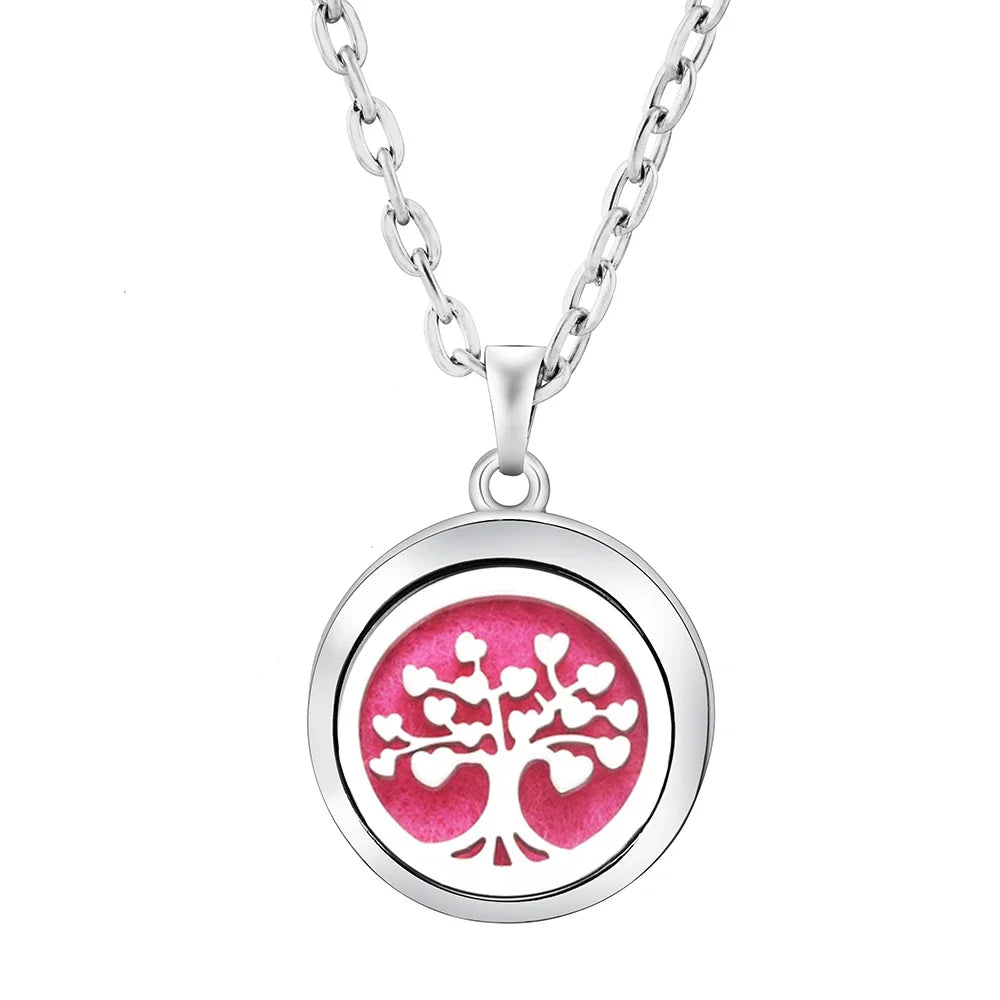 Heart-Shaped Aromatherapy Essential Oil Diffuser Necklace | Stainless Steel Dragonfly Perfume Locket