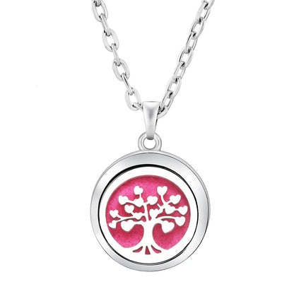 Heart-Shaped Aromatherapy Essential Oil Diffuser Necklace | Stainless Steel Dragonfly Perfume Locket