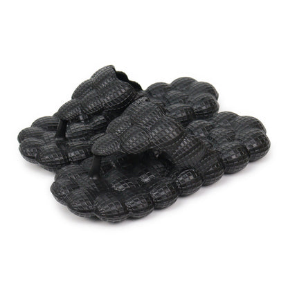 Thick-Soled Litchi Flip-Flops