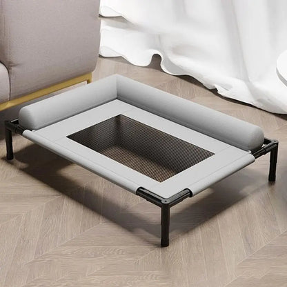 Pet Furniture Mesh Elevated Dog Beds Breathable Removable Raised Dog Bed with Pillow Outside Dog Bed Cat Patio Sunbathing