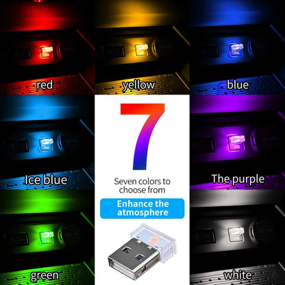 Car USB LED Atmosphere Light | Touch Control Car Interior Decoration Lamp
