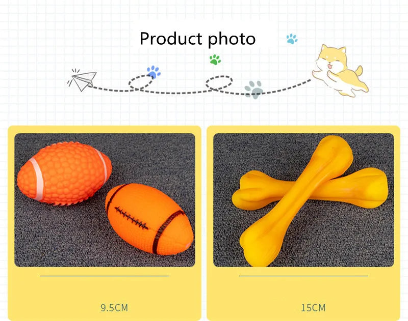 New Dog Toys Pet Ball Bone Rope Squeaky Plush Toys Kit Puppy Interactive Molar Chewing Toy for Small Large Dogs Pug Supplies