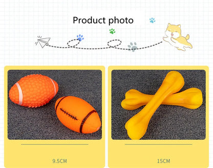 New Dog Toys Pet Ball Bone Rope Squeaky Plush Toys Kit Puppy Interactive Molar Chewing Toy for Small Large Dogs Pug Supplies