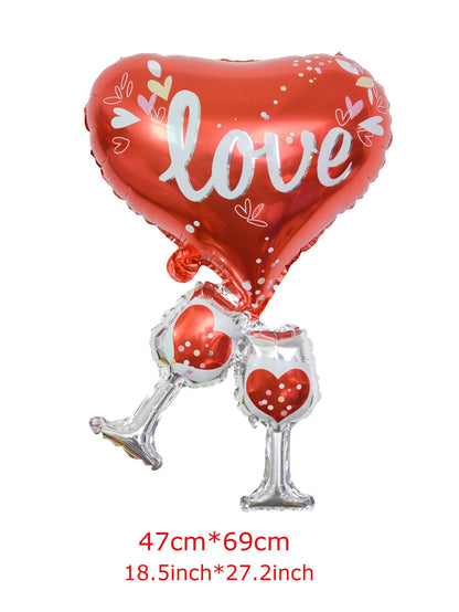 Love Heart Bear Balloon with Stand | Valentine's Day Decor