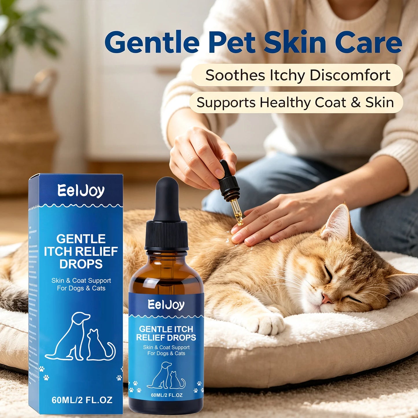 Pet Skin Care Drops Nourishing Fur Relieve Itching & Discomfort Reduce Scratching Moisturizing Gentle Pet Skin Soothing Liquid