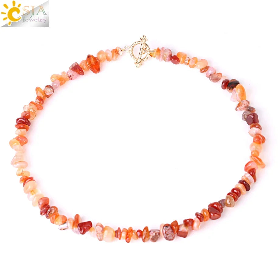 Natural Chip Stone Choker Necklace | Bohemia Crystal Bead Jewelry