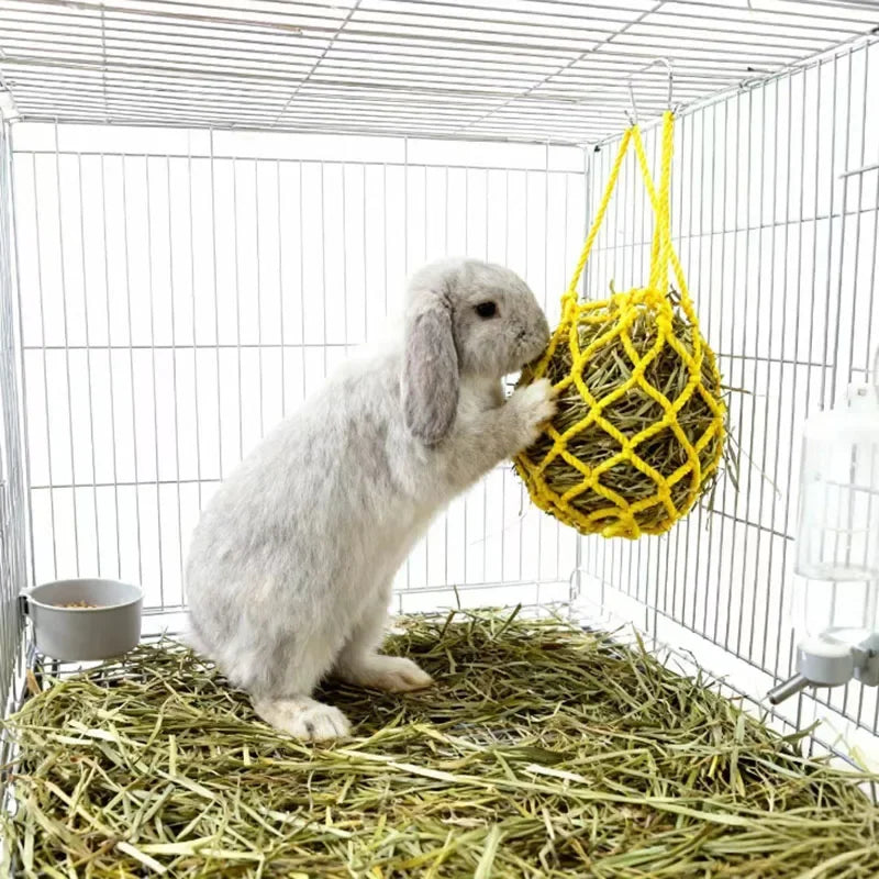 Hanging Rabbit Hay Feeder Ball Holder Food Rack Durable Cage Small Pet Feeding Bowl for Hedgehog Ferret Gerbils Pets Supplies