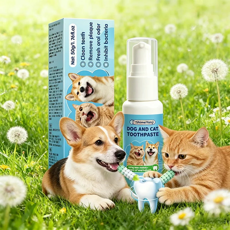 Pet Toothpaste – Pet Oral Care, Mint Flavor for Cleaning Teeth, Controls Plaque and Tartar, Suitable for Puppies and Adult Dogs,
