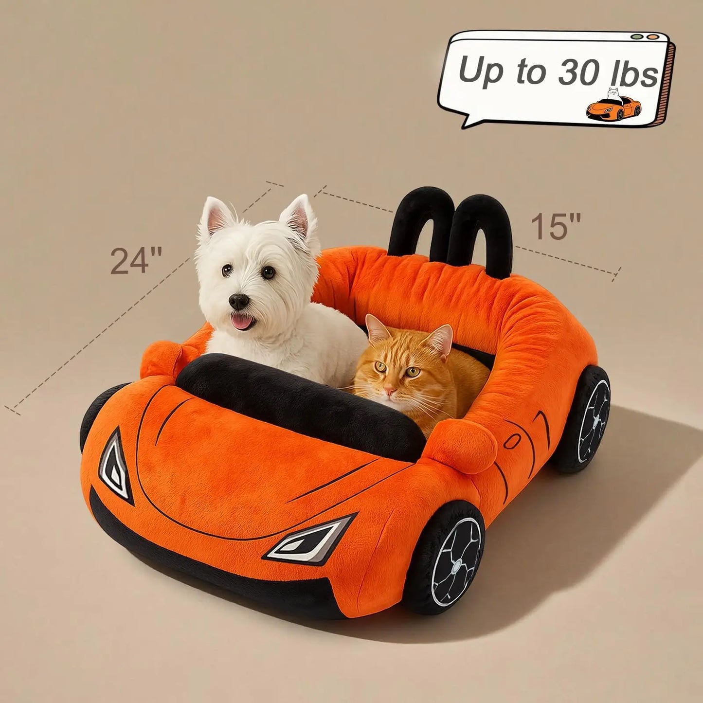 Supercar Cat Beds Kitten Bed Soft and Cozy Small Dog Beds with Pillow Washable Pet Mat for Puppy Kitty Funny Cats Toys Supplies
