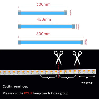 2pcs Car LED DRL Light Strip Dynamic Scan Flexible Waterproof 12V Universal | Daytime Running Lights