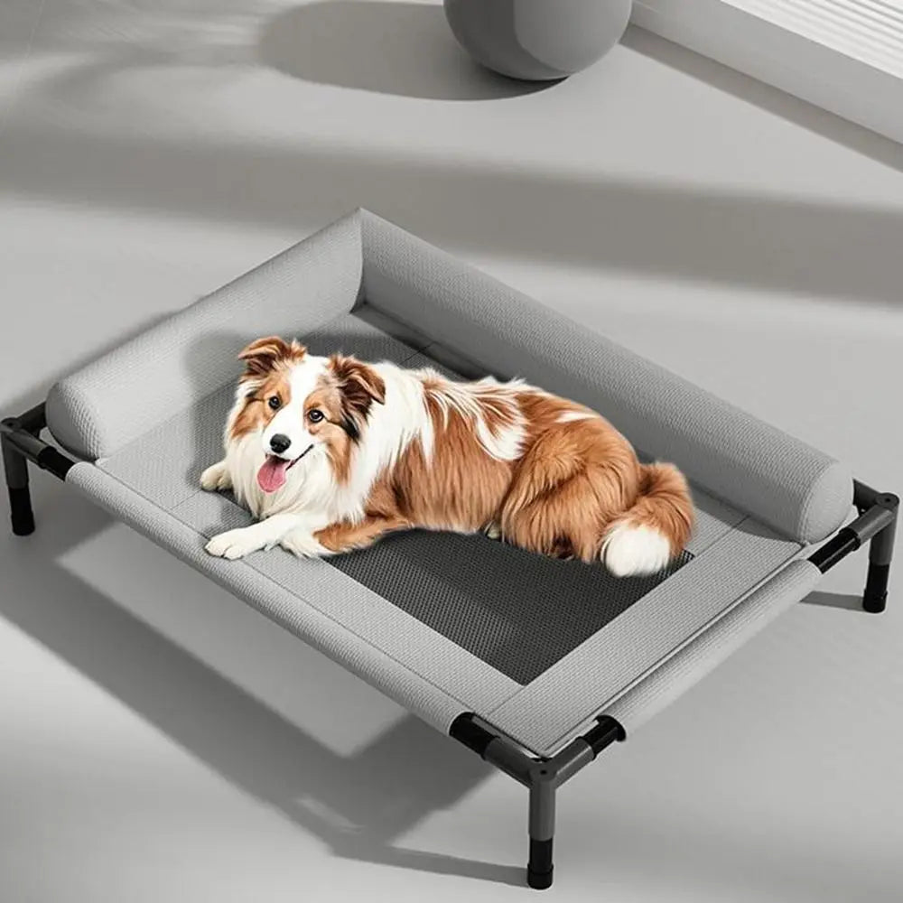 Pet Furniture Mesh Elevated Dog Beds Breathable Removable Raised Dog Bed with Pillow Outside Dog Bed Cat Patio Sunbathing