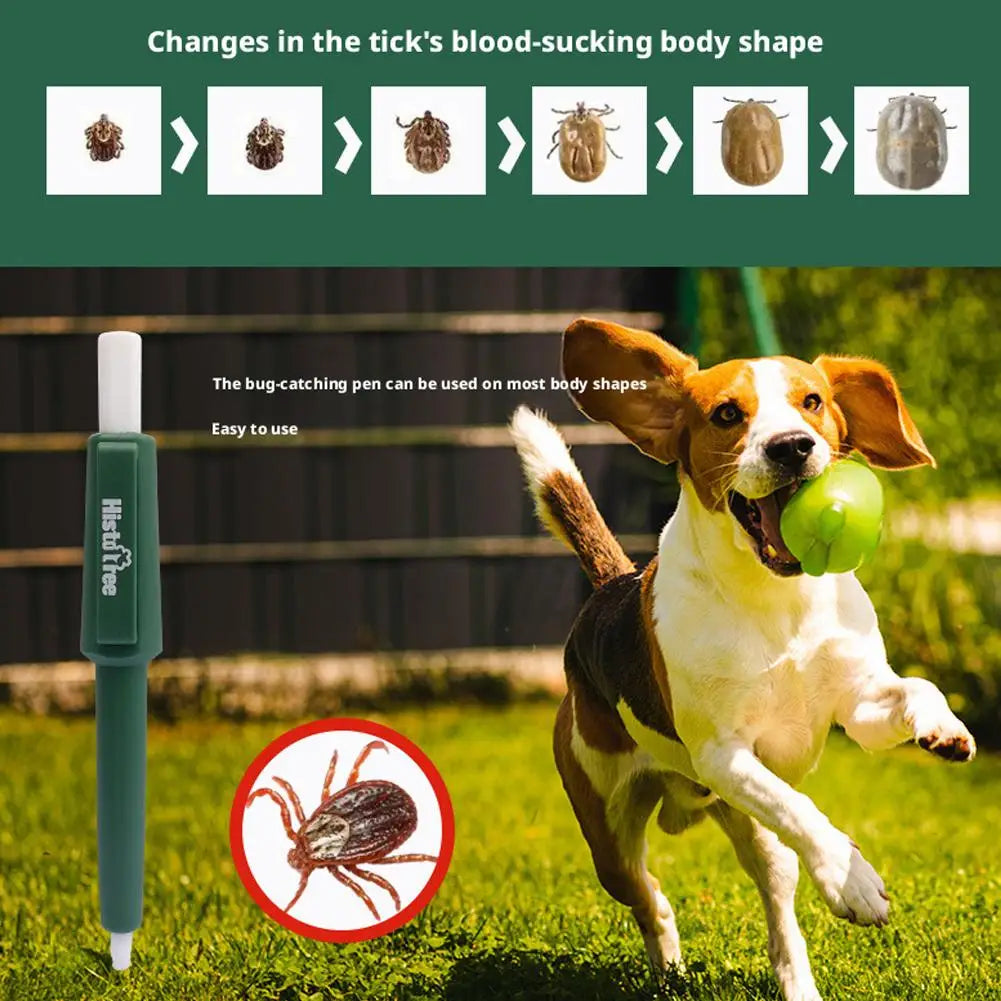 1 Pc Pet Tick Remover Tool Durable Family Pet Flea Control Waterproof Portable Rustproof Tick Removal Pen For Cat Dog And Humans