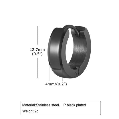 Men Hoop Earrings | Stainless Steel Small Huggies Earrings for Daily Wear