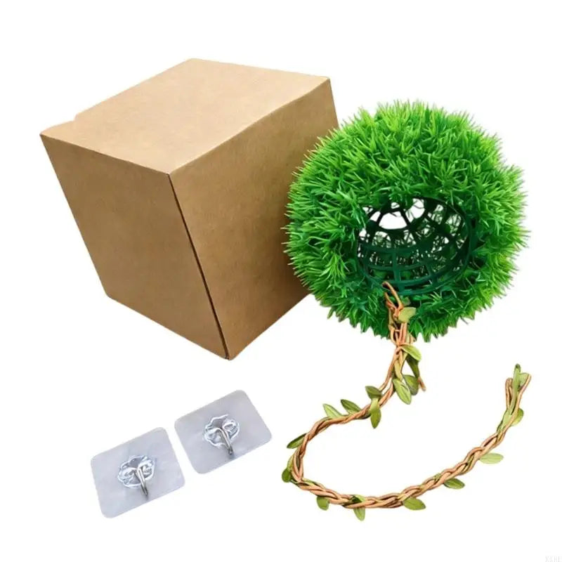 Realistic Artificial Grass Ball With Shelter Cave For Reptiles Terrarium Decoration And Bird Nest Habitat Tanks Landsacpe KXRE
