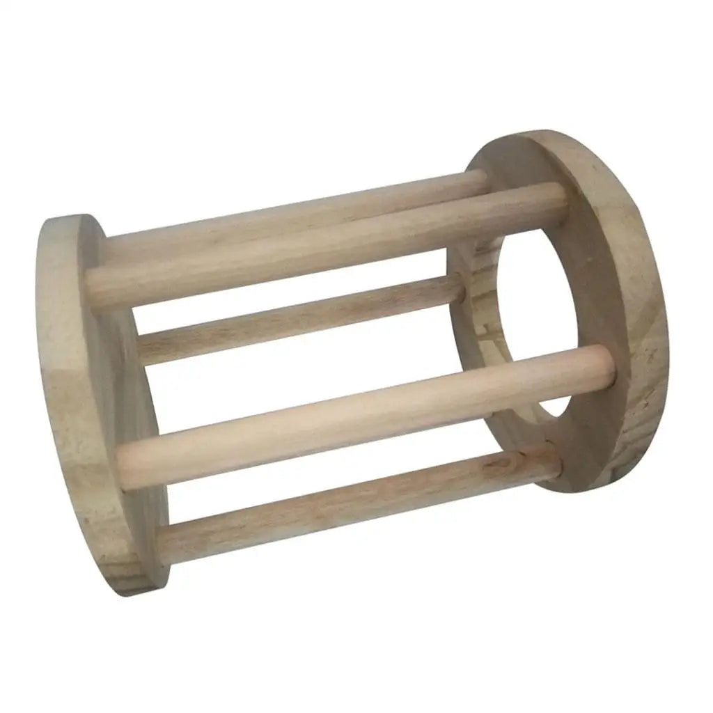 Rabbit Hay Feeder Rack Wooden Food Manger Cylindrical Stand Grass Holder for Small Pets Bunny Chinchilla Guinea Pigs Small Pets
