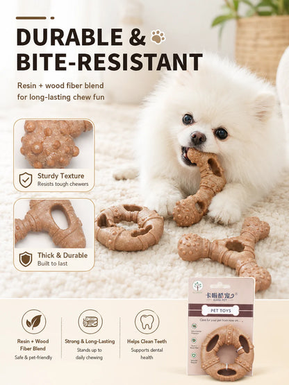 Dog Toy, Bone-Like Teething Stick, Durable, Tooth-Cleaning, Self-Entertaining and Boring, Small Dog-Shaped Pet Toy