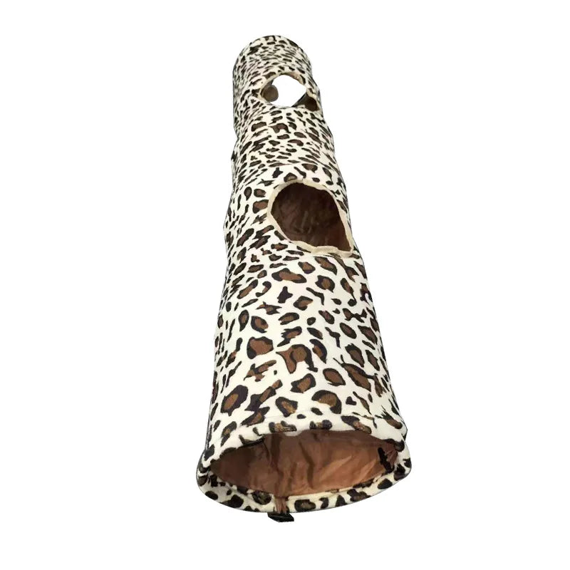 Perfect Cat Tunnel Leopard Print Crinkly 2 Ways Fun Pet Tunnel Kitten Play Toy Collapsible Rabbit Toys Cat Products