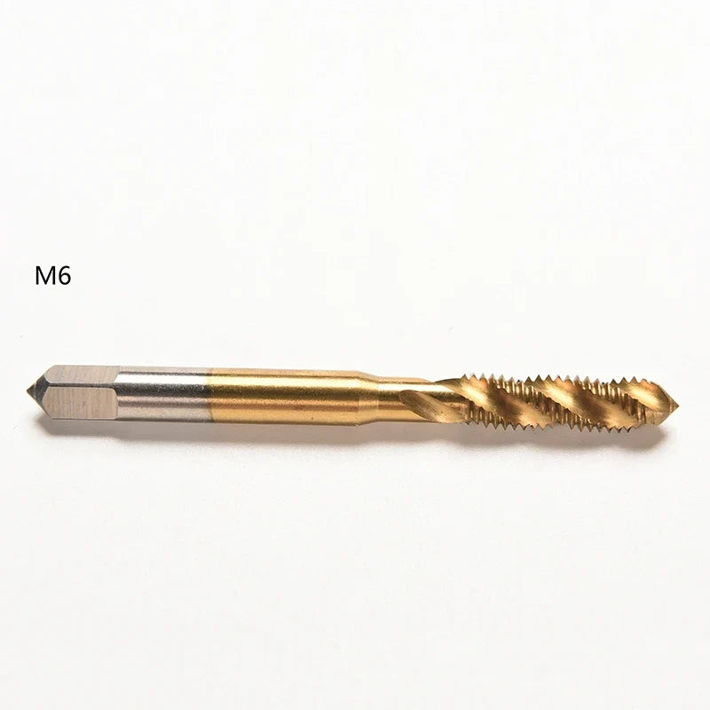 Titanium Coated HSS Spiral Fluted Machine Screw Tap Set | Metric Threading Tool
