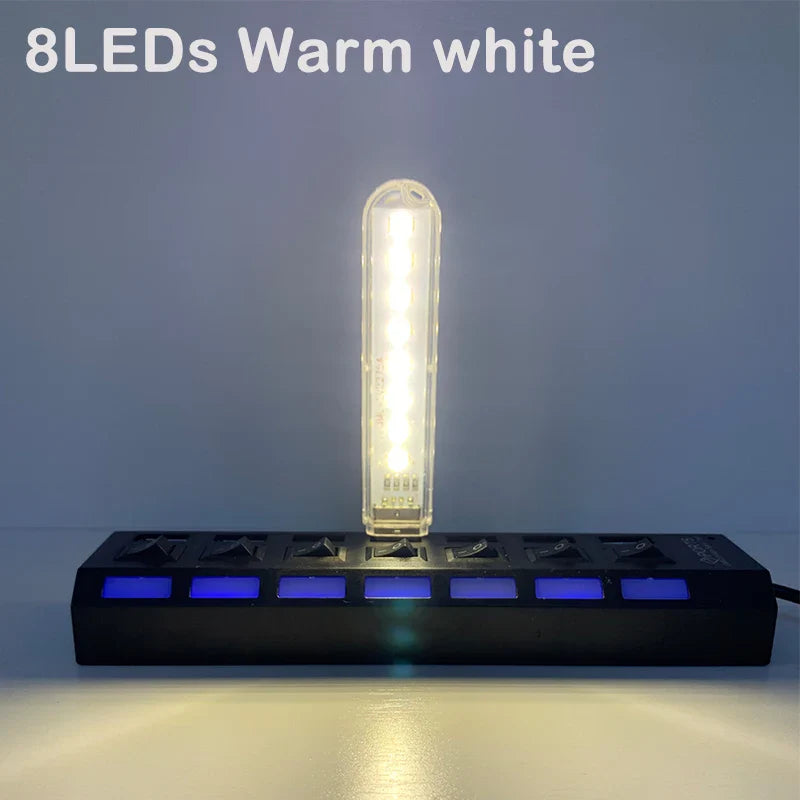 Mini USB LED Desk Lamp | 8 Color Night Light with Eye Protection